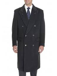 Side vents have been cut into the material to increase comfort and mobility. Men S Peak Lapel Wool Blend Double Breasted Full Length Charcoal Grey Top Coat A6mensusatuxedossuit
