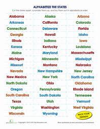 · free printable 50 states with abbreviations list, a great learning resource for teachers, tutors, homeschooling. List Of The 50 States In Alphabetical Order Worksheet Education Com United States Geography Alphabetical Order Worksheets Abc Order
