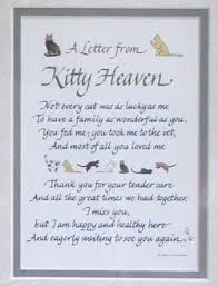 A Letter From Kitty Heaven Frame Print Cat Loss Pet Remembrance Pet Loss Grief