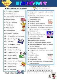 Idioms Worksheet Free Esl Printable Worksheets Made By Teachers Idioms Language Worksheets Idioms And Phrases