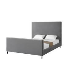 With its elongated headboard, this bed adds a striking look to any bedroom. Posh Living Alex Velvet Upholstered Platform King Bed In Gray Bd33 02gsk Cx
