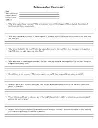 Business Analysis Questionnaire Free Questionnaire Templates By Hloom Com Questionnaire Template Questionnaire Design Questionnaire