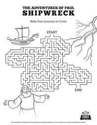 Acts 27 Shipwreck Bible Mazes Featuring Illustrations From The Shipwreck Sunday Schoo Bible Activities For Kids Sunday School Lessons Sunday School Activities