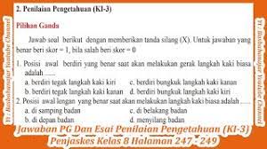Kunci jawaban pjok kelas 7. Jawaban Pg Dan Esai Penilaian Pengetahuan Ki 3 Penjaskes Kelas 8 Halaman 247 249 Youtube