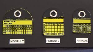 What is a monthly inspection color? Safety Tags Ghs Tags Data Tags Inspection Tags