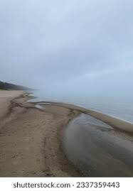 Foggy Beach Dreamy View Lake Stock Photo 2337359443