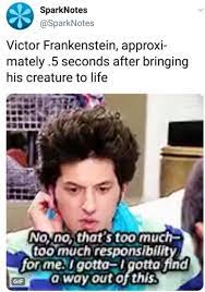 Pin By Amy On Bibliophile Victor Frankenstein Frankenstein Spark Notes