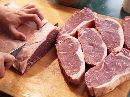 Rub with olive oil, then sprinkle with sea salt, black pepper, garlic & onion powder, and….the secret ingredient…celery salt. Knife Skills How To Cut A Whole Beef Strip Loin Into Steaks