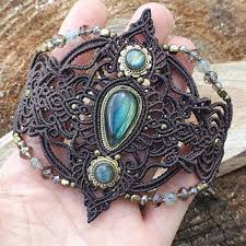 Reserve A Andrea Bracelet Manchette Labradorite Micro Macrame Macrame Jewelry Bracelets Cuff Bracelets