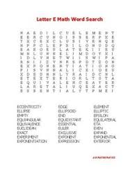 Letter E Math Word Search 27 Math Terms Start With Letter E To Find In This Word Search Puzzle Your Students Will Rein Math Word Search Learning Math Math