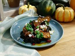 Herb Roasted Acorn Squash With Queso Fresco And Pomegranate Recipe Acorn Squash Recipes Food Network Recipes Recipes