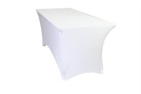 Stretch Spandex 6 Ft Rectangular Table Cover White Rectangular Table Table Covers White Table Cloth