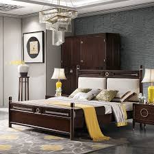 新中式现代简约双人床别墅轻奢中国风个性布艺软包1 8m主卧室婚床 furniture home decor home
