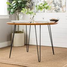 Maybe you would like to learn more about one of these? 46 Wood And Metal Round Hairpin Leg Dining Table Walnut Walmart Canada