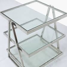 Carrera 52 wide white marble nesting coffee tables set of 2. Chrome And Glass 3 Tier End Table Side Table Picture Perfect Home