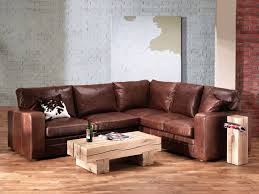 Vintage Square Leather Corner Sofa Leather Corner Sofa Corner Sofa Brown Leather Sofa Living Room