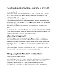 See help:signature and help:talk pages for further information. The Ultimate Guide Of Building A Strong Yu Gi Oh Deck By Selena Adrian Issuu