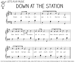 Train Songs Down At The Station Let S Play Music Training Songs Preschool Songs Classroom Songs
