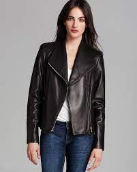 Calvin Klein Asymmetric Zip Leather Jacket Women Coats Jackets Bloomingdale S Zipped Leather Jacket Leather Jackets Women Leather Jacket