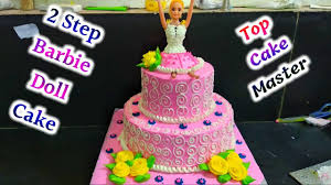 The year my daughter turned 6 she was really into barbies. How To Make Two Step Butter Cream Barbie Doll Cake Pink Colour Making By Top Cake Master Fancy Cake Youtube