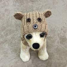 Pet Clothes Apparel Outfit Knit Teddy Bear Hat For Small Dog Etsy Pet Clothes Dog Sweaters Knitted Teddy Bear