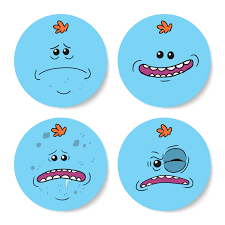 Rick And Morty Mr Meeseeks Face Coaster Set Rick And Morty Stickers Mister Meeseeks Face Coasters