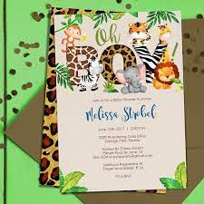 Jungle Baby Shower Invitation Boy Boy Jungle Animals Invite Etsy Jungle Baby Shower Invites Jungle Animal Baby Shower Invitations Safari Baby Shower Invitations