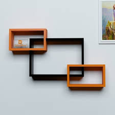 Oak shelving belongs amongst the better techniques for storing at home, allowing you to ultimately store items either hidden away. Black Orange Mdf Woodworld Home Decor Intersecting Storage Wall Shelves Rack Rs 1755 Piece Id 16634785888