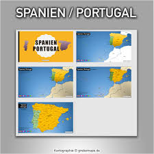 1850 schwarz und weiß von hughes karte von spanien und portugal 1874. Spanien Portugal Powerpoint Karte Mit Provinzen Grebemaps Kartographie