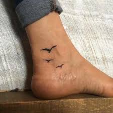 Three Birds In Flight Tattoo Birds Small Foot Tattoo Small Foot Tattoos Ankle Tattoo Small Foot Tattoos