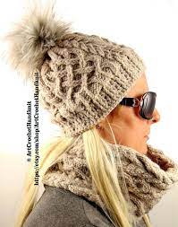 Hat Scarf Set With Pom Pom Hand Knit Hat Scarf Women S Etsy Hat And Scarf Sets Knitted Cowl Scarves Scarf Set