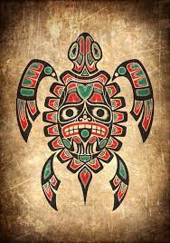 Vintage Red And Green Haida Spirit Sea Turtle By Jeff Bartels Turtle Tattoo Turtle Art Sea Turtle Tattoo