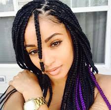 Black Box Braids Hairstyles Purple And Black Box Braids Hair Styles Natural Hair Styles Braids For Thin Hair