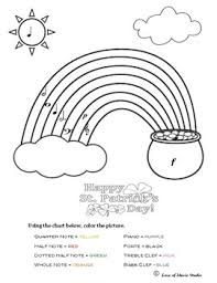 Coloring is essential to the overall development of a child. St Patrick S Day Rainbow Pot Of Gold Coloring By Music Symbol Tpt