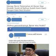 Surat al kafirun terdiri dari 6 ayat dan termasuk dalam surat makkiyah. Hoaks Kemenag Ubah Surat Al Kafirun Jadi Surat Non Muslim Halaman All Kompas Com