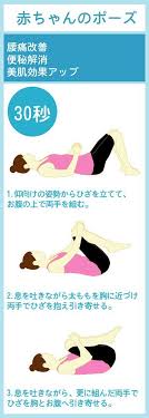 ヨガの赤ちゃんのポーズで股間節のストレッチ 赤ちゃんのポーズ ダイエット ストレッチ 寝る前