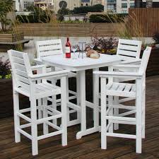 Polywood Captain 5 Pc Recycled Plastic Bar Height Dining Set Patio Bar Table Patio Dining Set Patio Furniture Sets