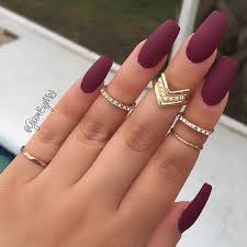 Maroon acrylic nails are trending a lot lately and the reason behind that may be obvious. 55 Elegant Looks For Matte Nails Every Girl Will Want To Copy Maroon Nails Burgundy Nails Nails Tumblr