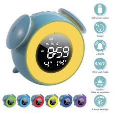 Shop Sunrise Alarm Clock 5 Led 7 Color Light Touch Control For Kids Bedroom Blue Overstock 31287876