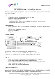 Edf Led Lighting System User Manual 4 Max Manualzz