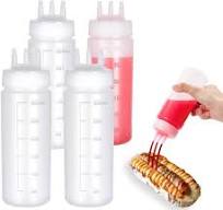 4Pcs 3 Hole Squeeze Condiment Bottles 10oz/300ml Plastic ...