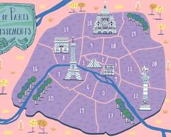 Image de map of paris districts with service van or expert technician