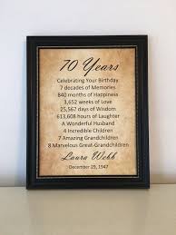 70th Birthday Gift Ideas For Grandma 70th Birthday Gift Personalized Birthday Print Frame Included 70th Birthday Gifts 70th Birthday Parties 90th Birthday Gifts