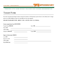 99 speedmart sdn bhd was established in 1987 in the form of a traditional mom and pop sundry shop. Tenant Form 2017 Pdf