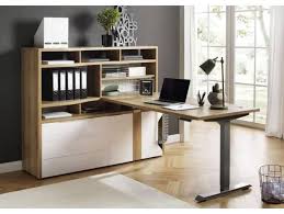 Edjust Minioffice Eiche Riviera Hochglanz Weiss 161x182 Cm Schreibtisch Rechts In 2020 Office Desk Decor Large Bookshelves Home Decor