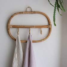 Cane Hanging Wall Hooks Rattan Wall Hanger Decor Hat Wall