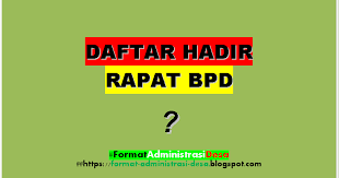 Bentuk dan contoh notulen sidang atau rapat. Contoh Format Daftar Hadir Rapat Bpd Format Administrasi Desa