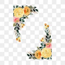 زهرة صفراء مائية الإطار العروس زهرة حفل زواج Png والمتجهات للتحميل مجانا Pink Flowers Background Watercolor Flowers Wreath Watercolor