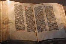 Johannes gutenberg's work on the printing press began in approximately 1436, when he partnered with andreas dritzehan—a man he had previously instructed in in the gutenberg bible, gutenberg performed a trial of colored printing for a few of the page headings, present only in some copies.5 a. Gutenberg Bible Wikipedia