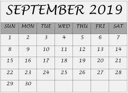 September Calendar 2019 Printable Notes And To Do List September Calendar Calendar 2019 Printable Printable Notes